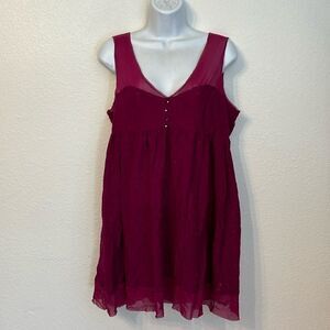 Free People Lace and Mesh Babydoll Mini Dress Large